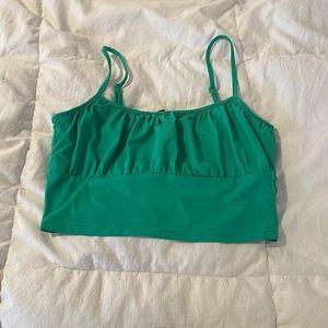 H&M Green Ruffled Crop Top